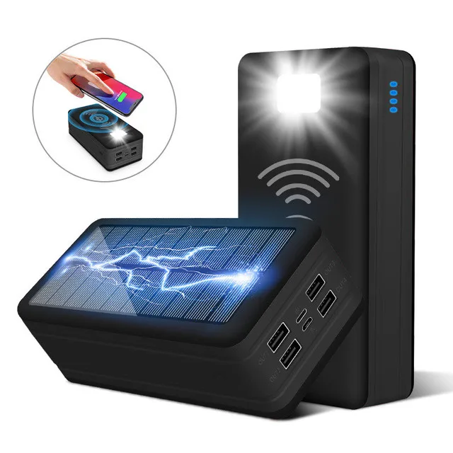 pocket power bank New Solar Power Bank 99000mAh Large Capacity Portable Charger LED 4USB Outdoor Travel External Battery for IPhone Samsung Xiaomi best portable charger for iphone Power Bank