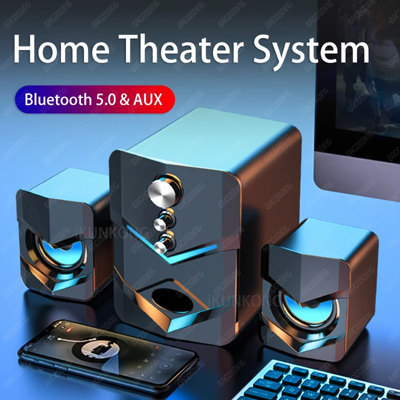 Home Theater System Caixa De Som PC Bass Subwoofer Bluetooth Speaker Computer Speakers Music Boombox Desktop Laptop Altavoces TV