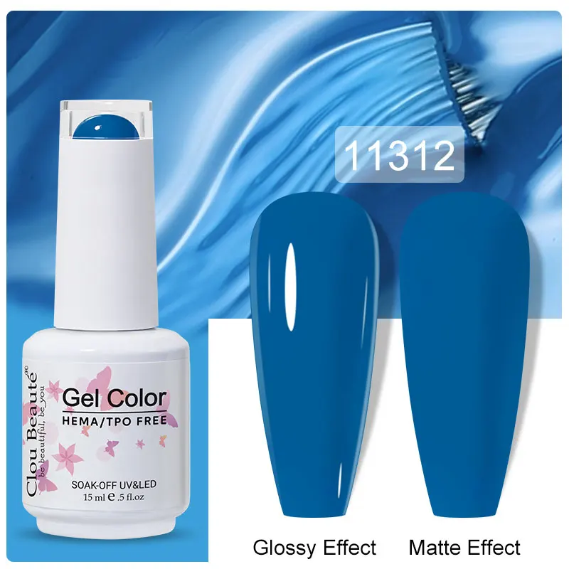 Clou Beaute 15ml Black Red Semi-Permanent Gel Nail Polish