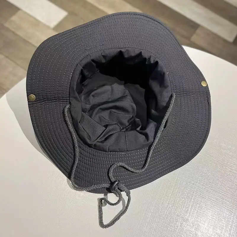 Eimer Hut Männer Fischer Hüte Für Frauen Männer Unisex Panama Kappe Große Runde Krempe Outdoor Angeln Kappe Sonnenschirm Bob flach Faltbar – Detail 10