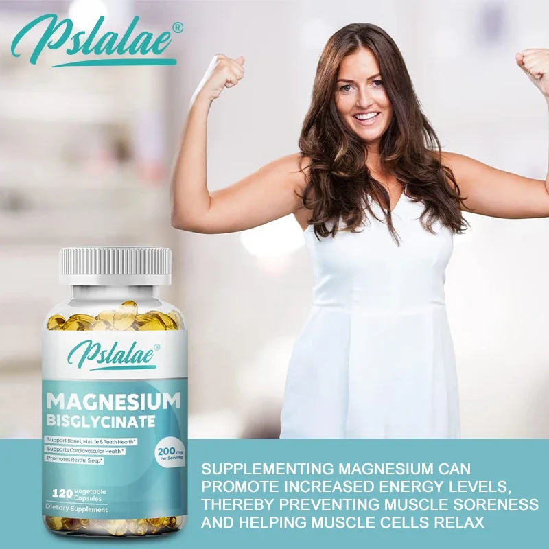Magnesium Bisglycinate Supplement Essential Mineral Non-GMO & Gluten-Free Capsules