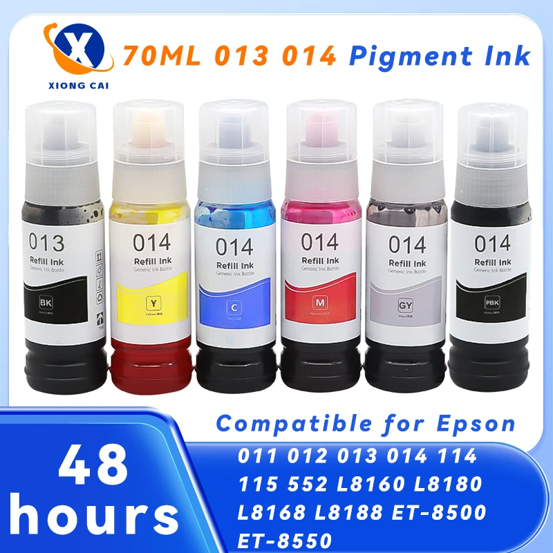 Vibrant 6-Color Dye Ink Set - 70ml