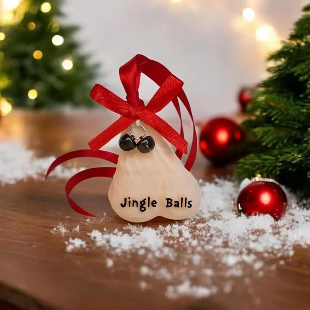Novelty Jingle Balls Bauble 1/2/3Pcs 3D Balls Christmas Ornament Naughty Prank Egg Gag Christmas Tree Hanging Decoration christmas decorations