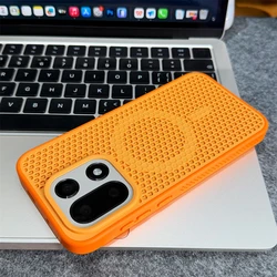 Dual - Tone Honeycomb Magnetic Heat Dissipation Phone Case - Wireless Charging & Shockproof Design for OnePlus 15R (SSSR Orange)