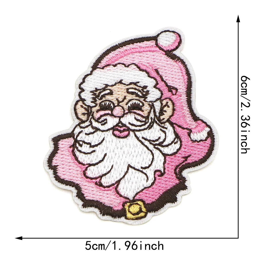 3 Teil/los Weihnachten Eisen auf Patches Gestickte Nähen Applique Reparatur Patch Santa Claus XmasTree Kranz Schneemann Elch Engel DIY Handwerk – Detail 9