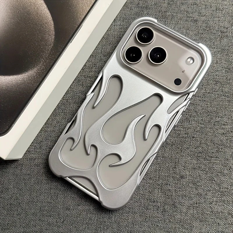 Flame Fire Heat Dissipation Electroplated Matte Design Phone Case