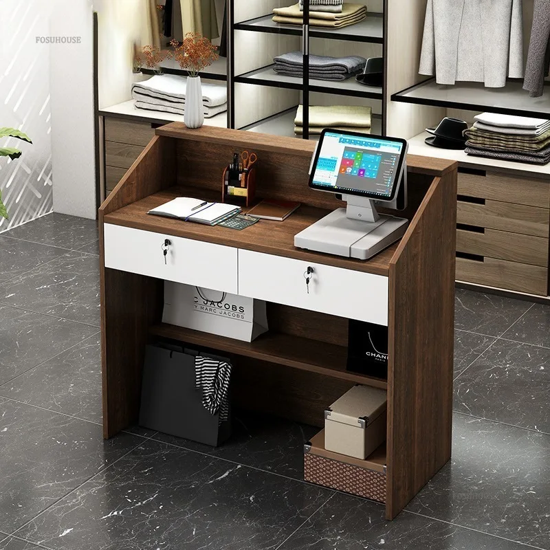Modern Commercial Reception Desks Cashier Shop Small Convenience Store Front Desk Clothing Store Bar Table Cashier Counter R
