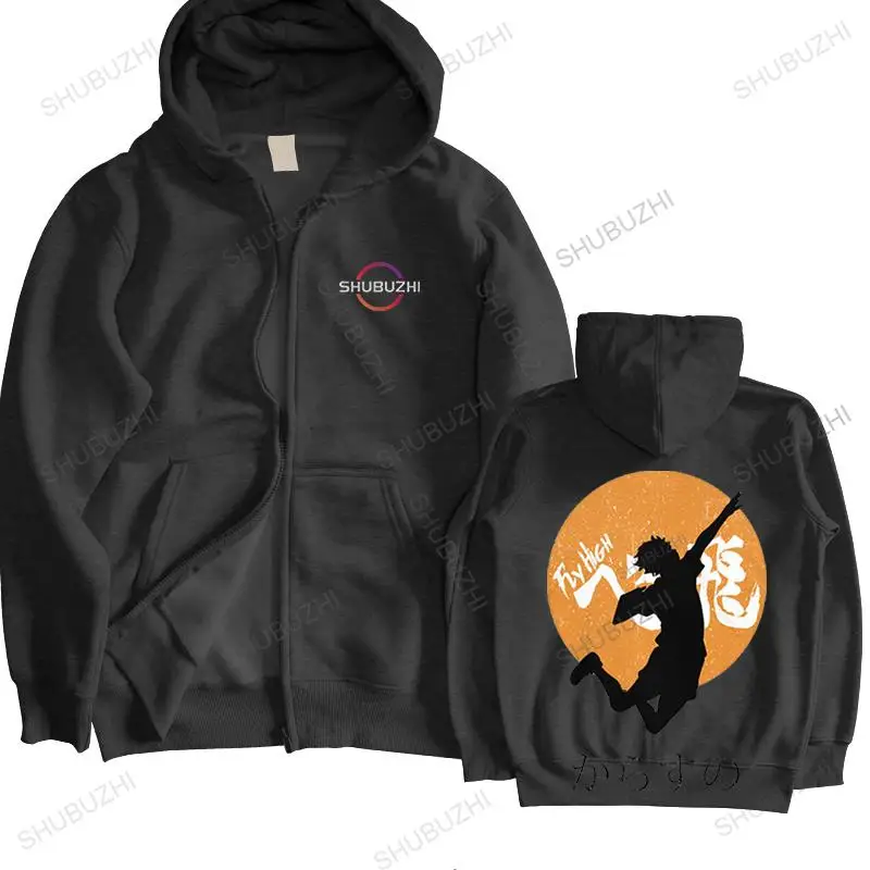 

Cool Karasuno Fly High hoody Men Haikyuu Hinata Shoyo hoody zipper Casual Soft Cotton Harajuku sweatshirt Tops Manga Clothing