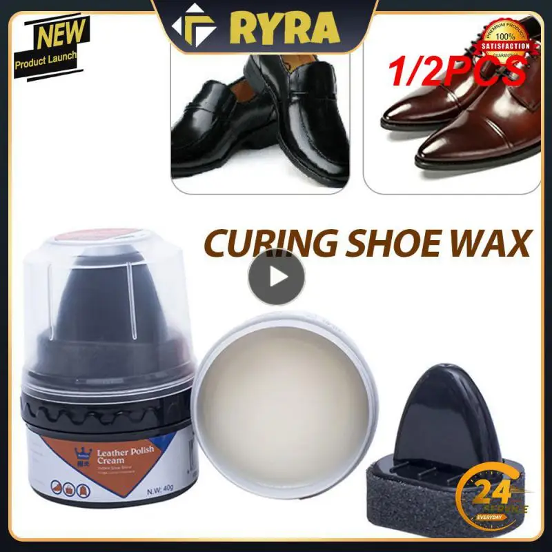 

1/2PCS 40g Multi-functional White/Black Shoe Polish Colorless Light Shoes Rub Leather Cleaner Shoes Brush Care Sponge Wax TSLM1