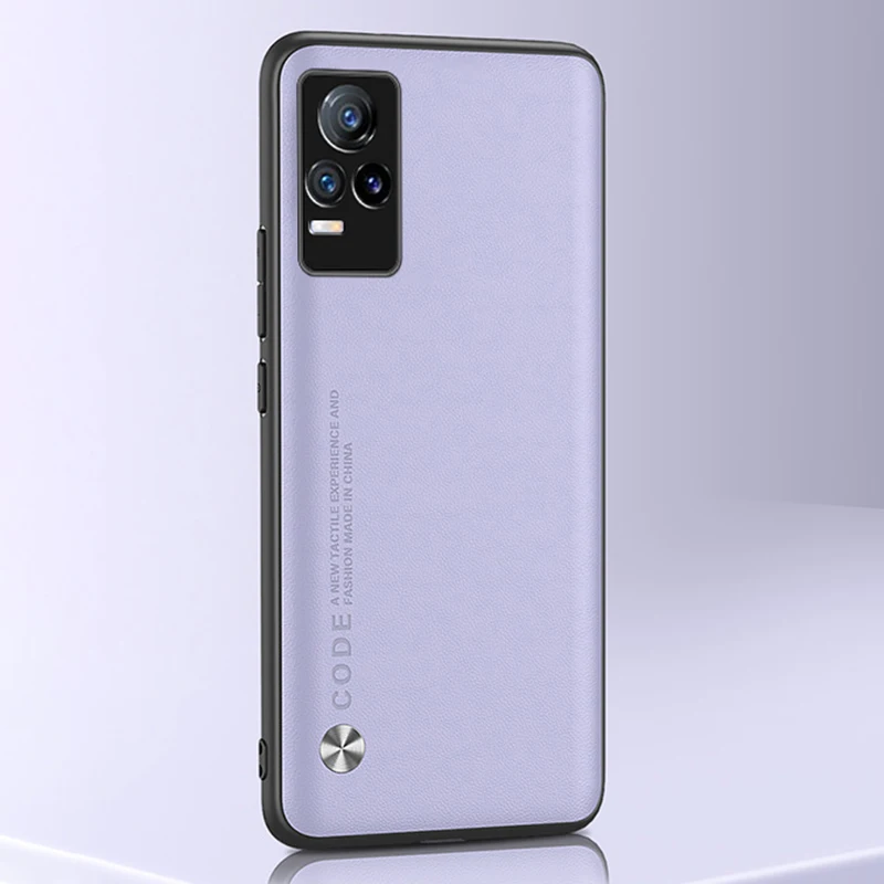 Lyxigt läderfodral för Vivo V20 SE V21 V21E 4G 5G-fodral, matt silikonskyddsfodral för Vivo Y70 V23E V23 Pro_voghion.com