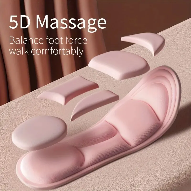 Sports Insoles Men's 5D Massage Memory Foam Breathable Cushioning