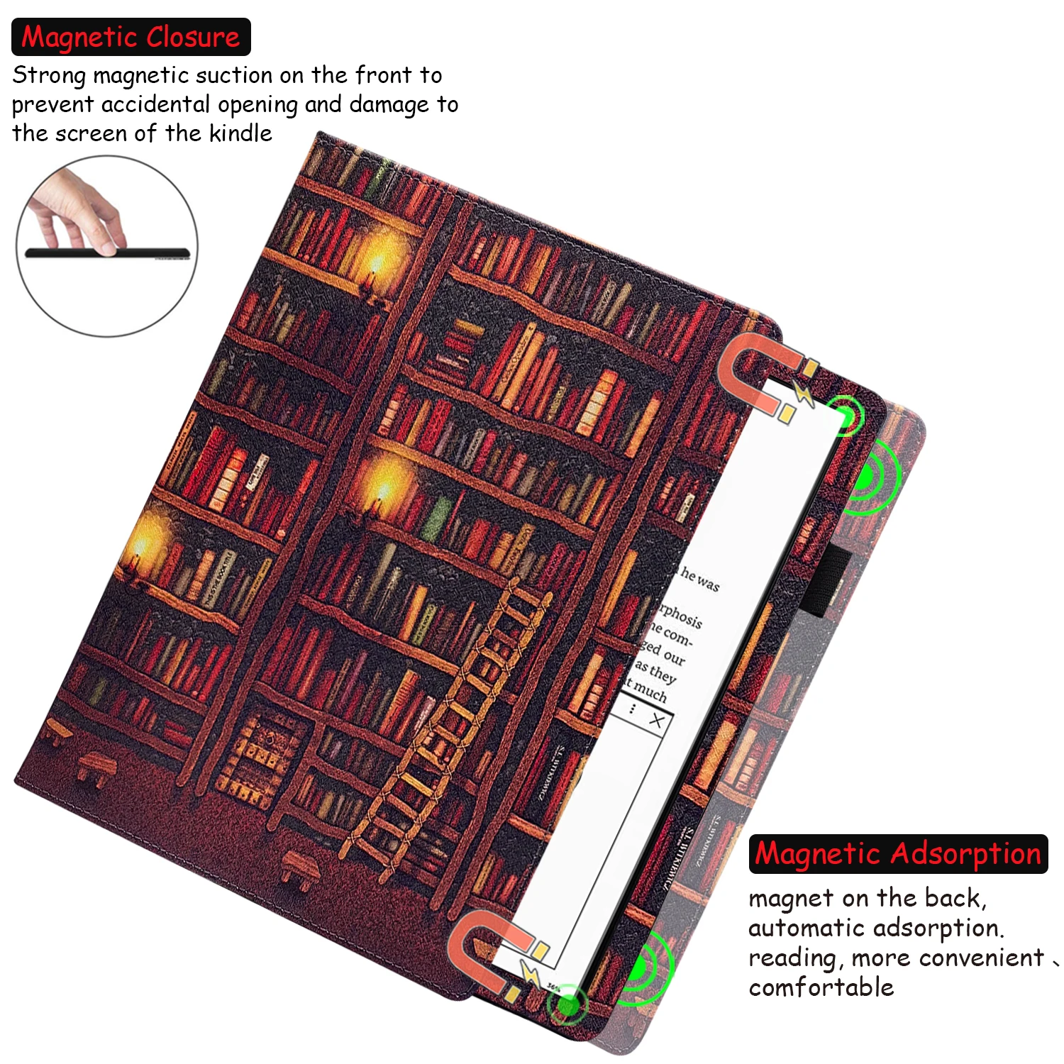 Suporte Duplo para Kindle Scribe Capa Apto Kindle Scribe 2023 Lançado 10.2 Polegada Tablet com Alça de Mão Dupla Case de - Imagem 2