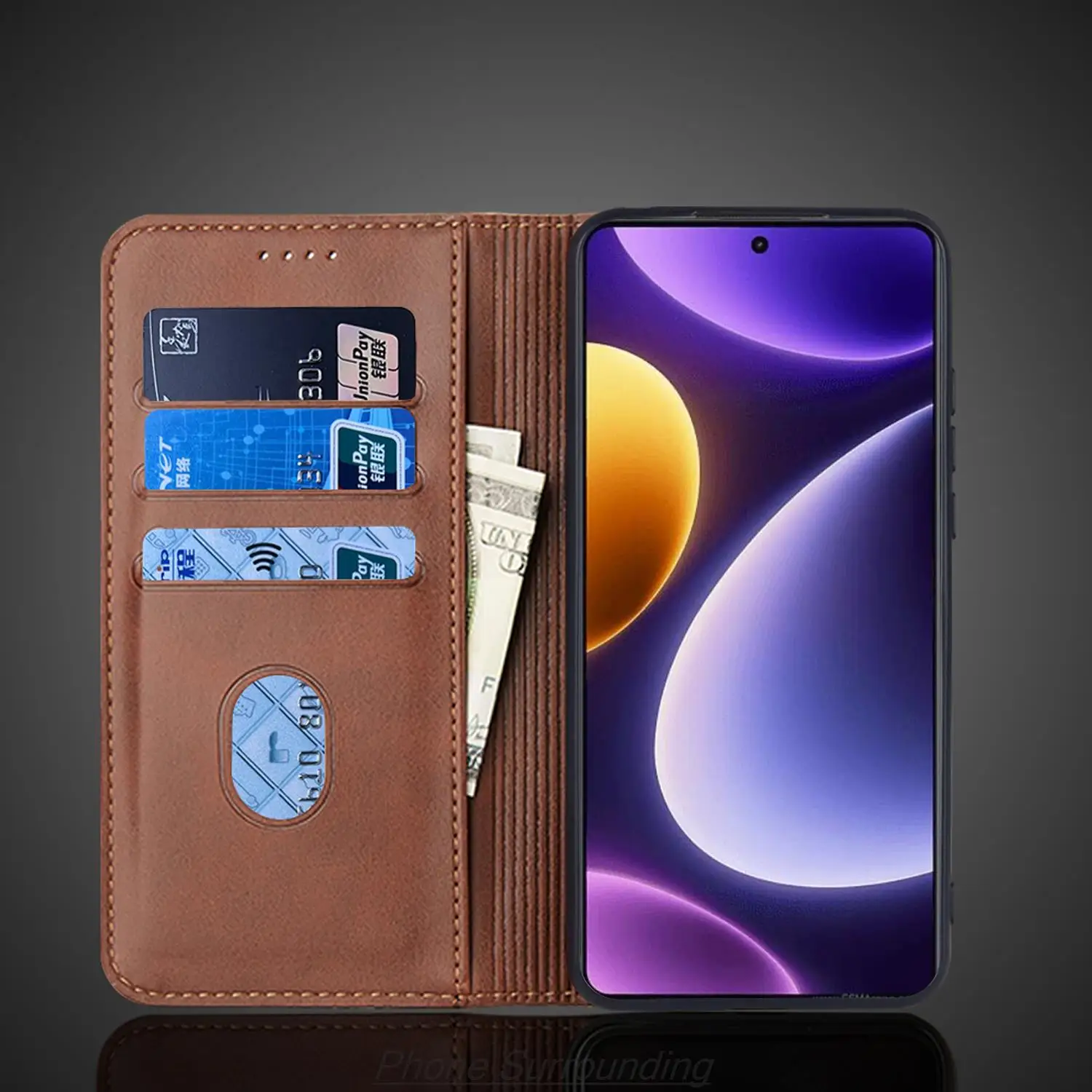 Magnetic Attraction Cover Leather Case for Xiaomi POCO F5 Flip Case Card Holder Holster Wallet Case Fundas Coque 5