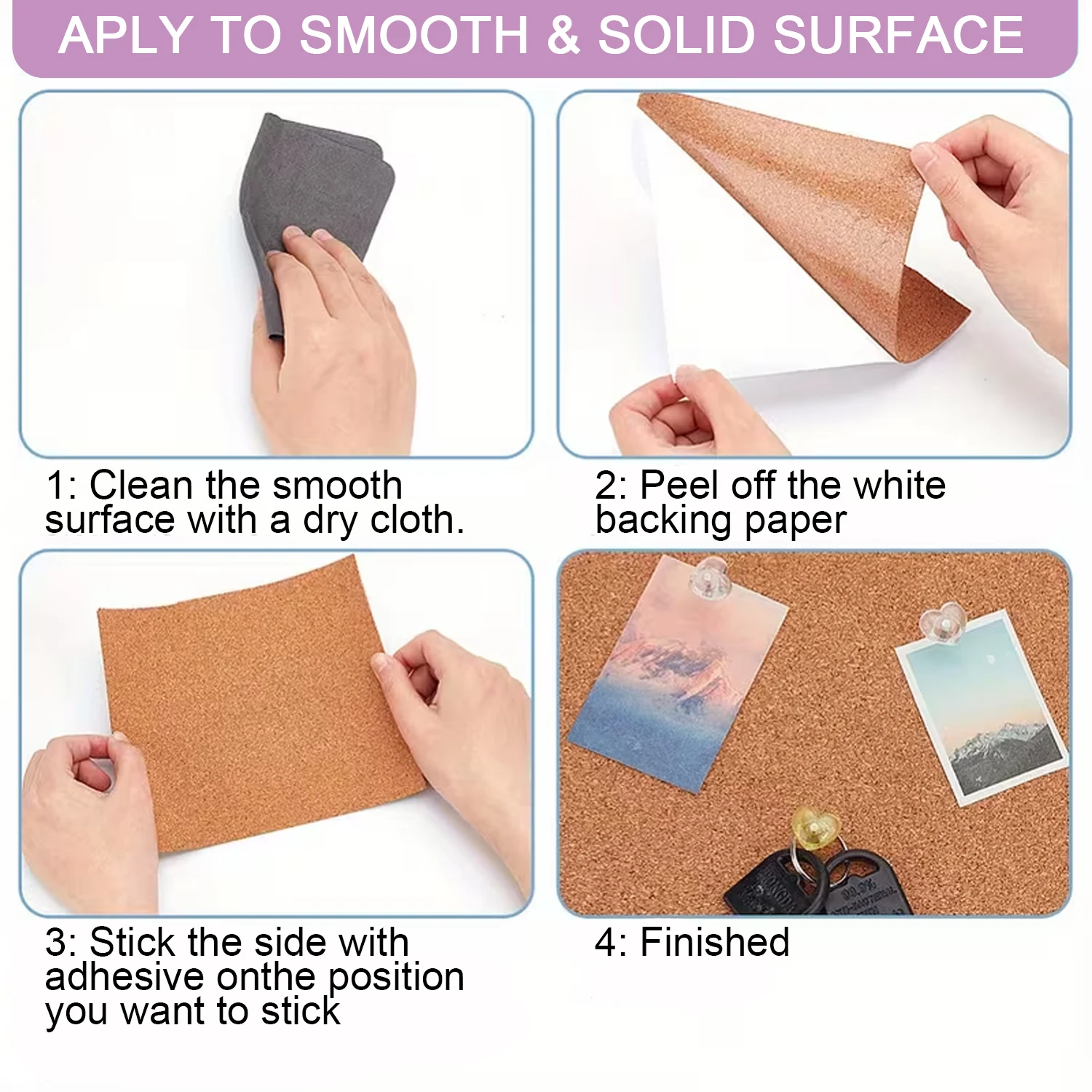 12.5x200cm 셀프 접착 코르크 1mm 또는 2mm 두께 천연 코르크 시트, 강력한 접착 뒷면으로 DIY 프로젝트 및 벽 장식에 적합