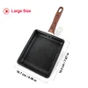 Expanded Size Japanese Tamagoyaki Flat Pan Rectangle Non-Stick Frying Square Egg Roll Omelette Pan With Wooden Handle 6