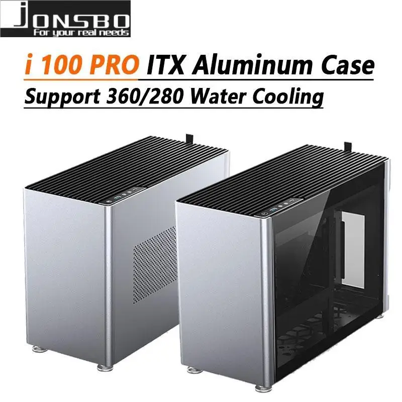 JONSBO – boîtier i100 PRO Mini ITX pour petit PC, en aluminium, châssis  pour ordinateur de jeu, compatible avec carte vidéo verticale 360/240,  refroidissement par eau - AliExpress