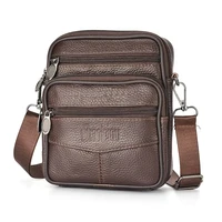 Nouveau sac à bandoulière en cuir véritable pour hommes sac à bandoulière multifonctionnel tendance verticale porte-documents sac de messager de voyage décontracté 1