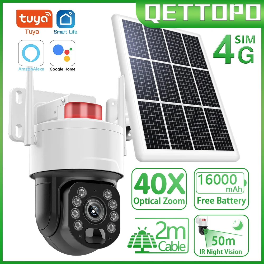 Qettopo4K8MP4GSolarSurveillanceCameraPIRMotionDetection
