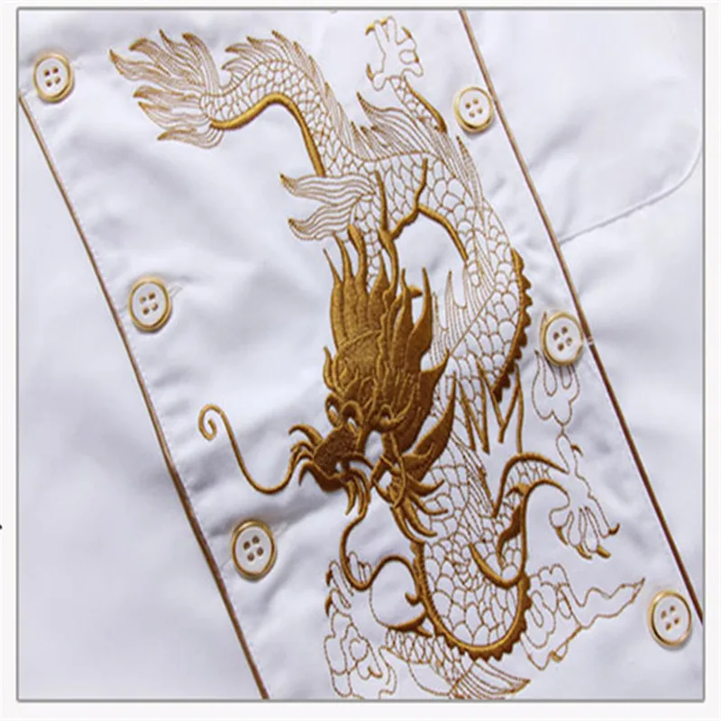 Chef Uniform Men Women Embroidery Dragon Cook Uniform Short Sleeve Kitchen Work Wear Mesh Patchwork Breathable Food Service Jacket
