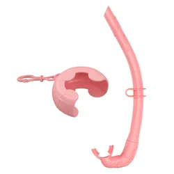 Portable Foldable Soft Silicone Snorkel with Storage Case (Pink)