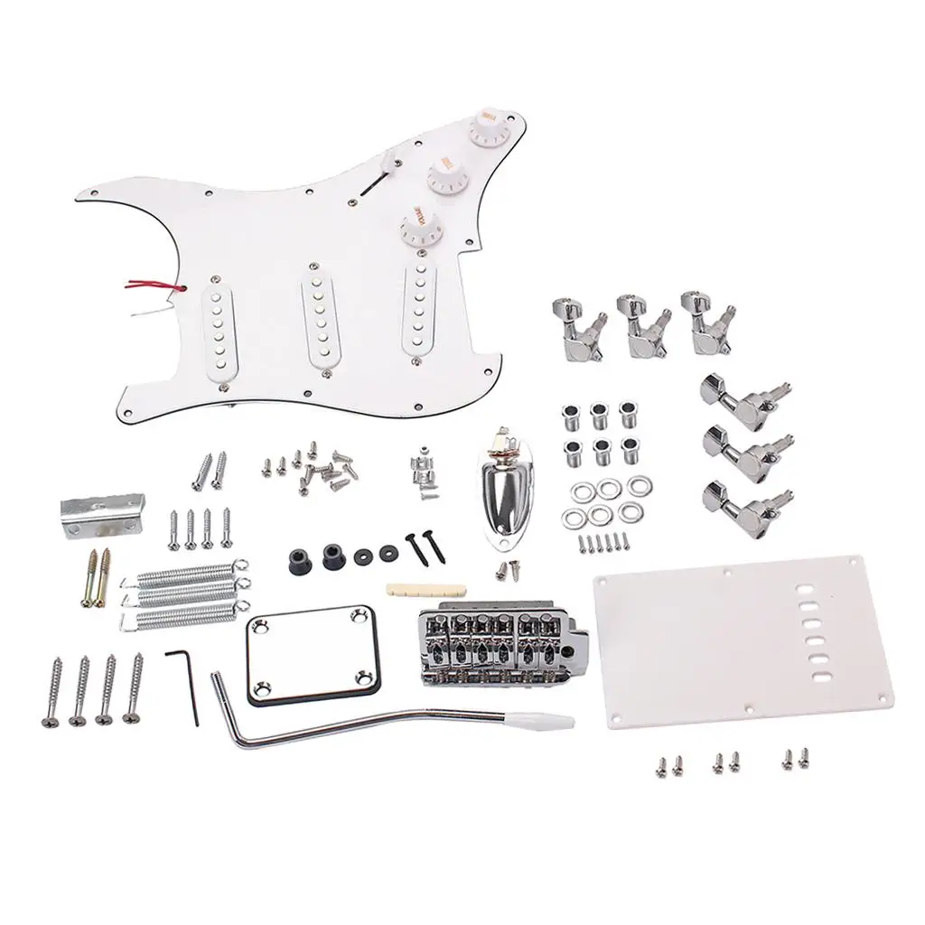 

Combo Kits Loaded Pickguard 6R Tuning Pegs Tremolo Bridge System Full Accessories for Style Electric Guitar DIY