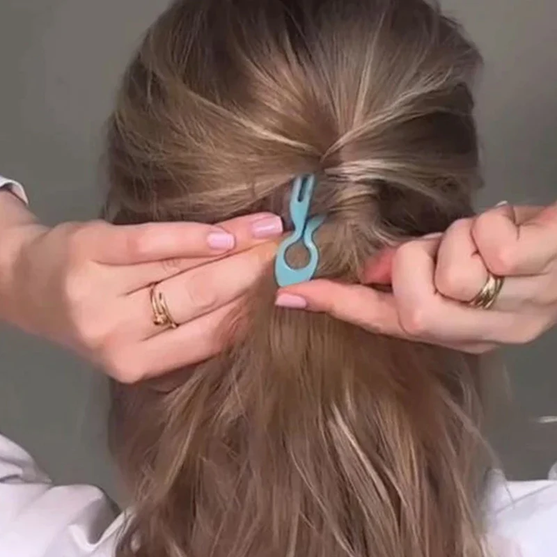 Simple U-shaped Wavy Hair Clip Women's Round Headed Hair Fork French Fashion Curly Stick Clip DIY Hairstyle Tool