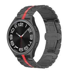 Titanium Color Stainless Steel No - Gaps Bracelet - Watch 4Classic 42 46 (Black red)