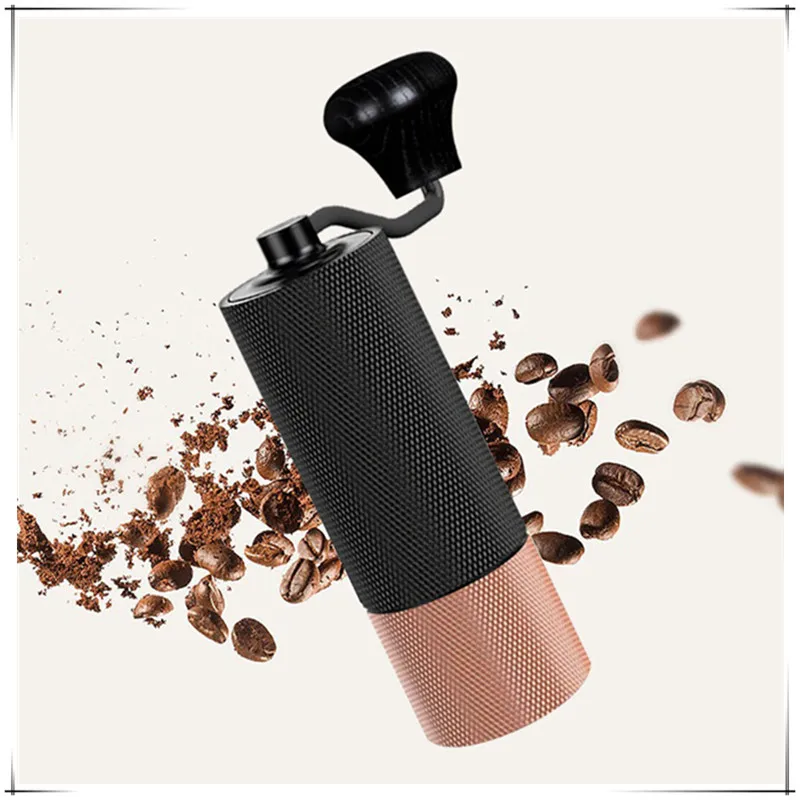 Manual coffee bean grinder CNC small household hand coffee grinder CNC Stainless Steel Professional Double Bearing Adjustable