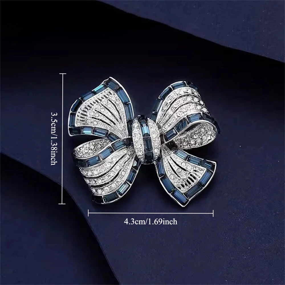 1Pc 블루/퍼플/핑크 빈티지 Bowknot 브로치 여성용 럭셔리 디자인 우아한 캐주얼 파티 브로치 핀 여성용