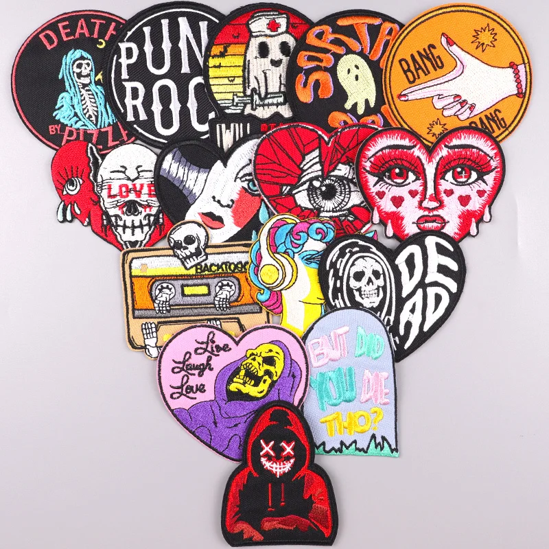 Cute Patches Stickers Collection Punk Dead Hand Drawn Sketches