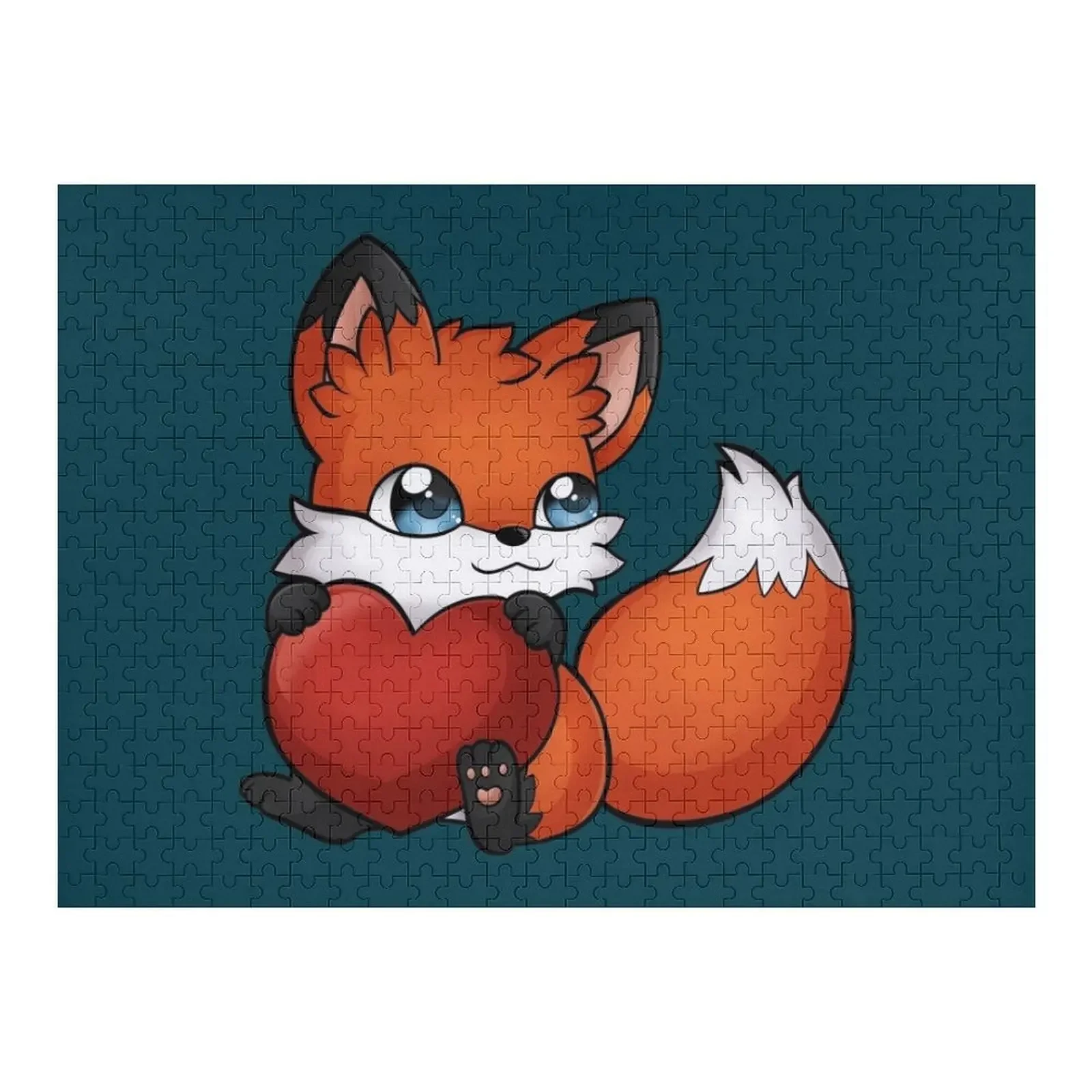 FOX HEART Design by MUNNA51 - Redbubble Store Jigsaw Puzzle Customizable Gift Personalized Photo Gift For Children Puzzle art rooveau a redbubble exclusive design shower curtain bathroom accessories bathroom accessory shower set bathtub curtain