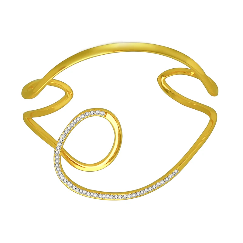 

Bracelets on Hand Fashion Desingner Romantic Style Bangle Twisted Lines Luxury Gold Plated Customized Christmas Gift For Woman