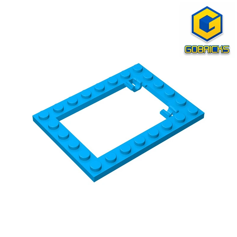 

Gobricks GDS-845 Plate, Modified 6 x 8 Trap Door Frame Horizontal (Long Pin Holders) compatible with lego 92107