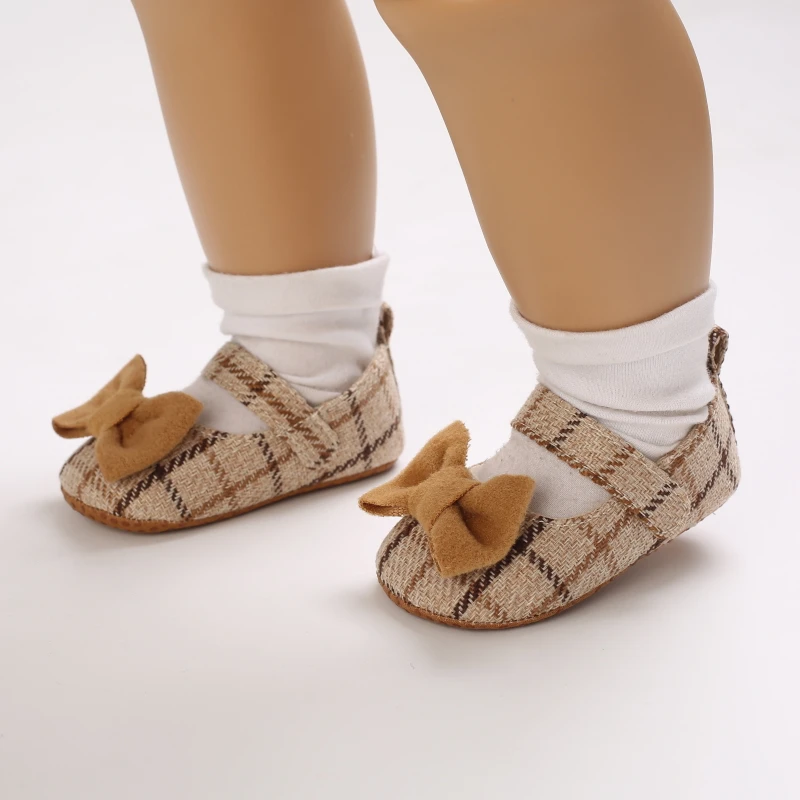 Girl Baby Princess Shoes Preschool Children's Anti slip Flat Bottom Soft Sole Cotton Baby Bed Shoes Cute Bow Baby Walking Shoes 6
