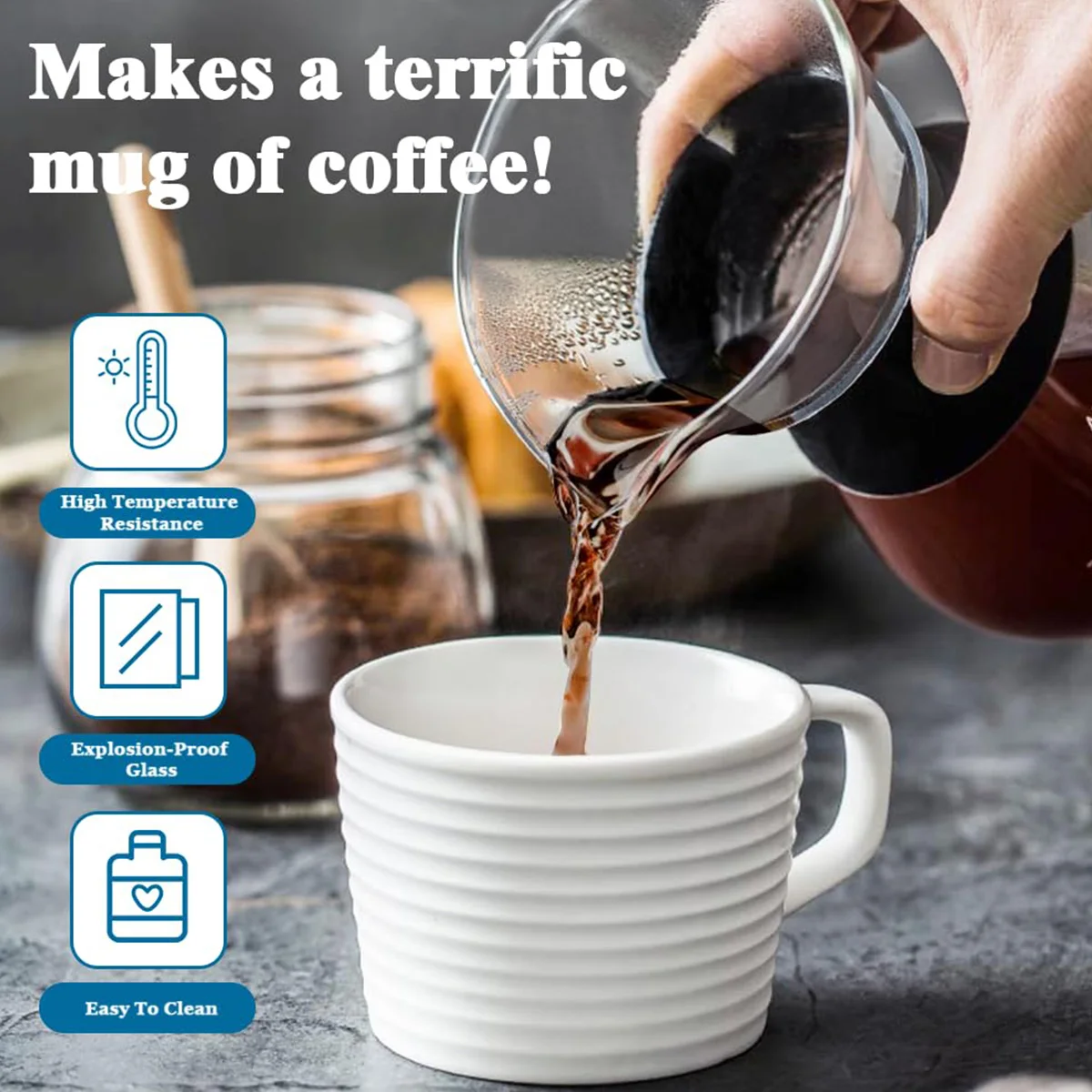 ماكينة قهوة زجاجية بفلتر ستانلس ستيل