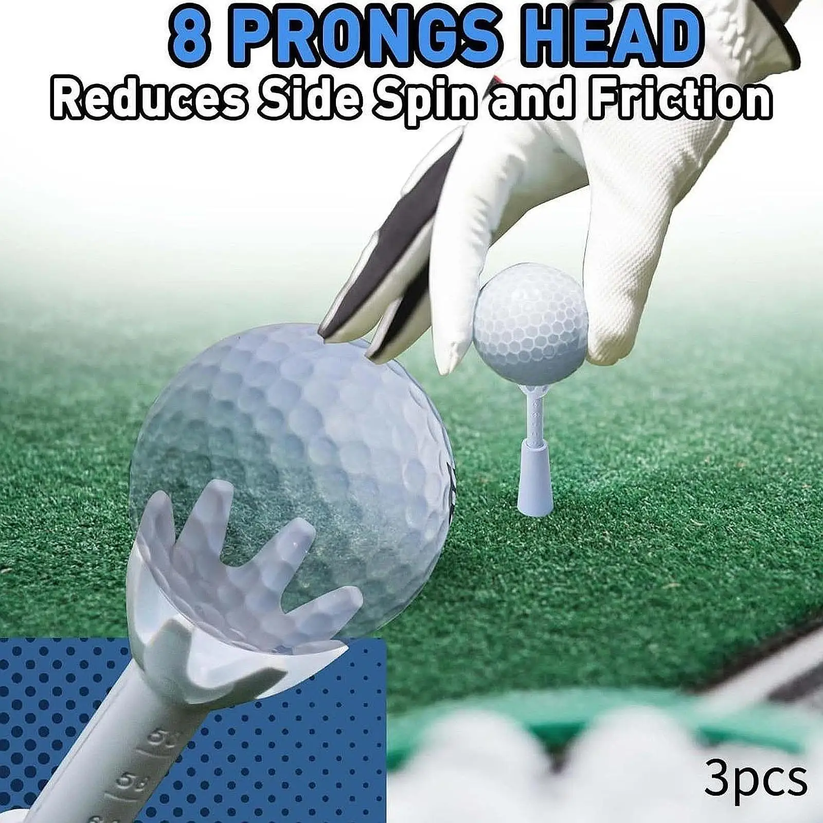 3x Adjustable Golf Tees Unbreakable Golf Club Accessories Golf Ball Holders for Outdoor Sports Training Hitting Backyard Adults