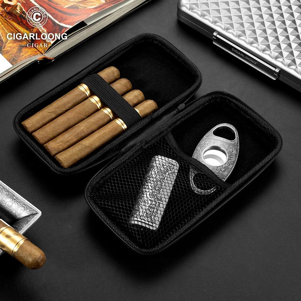 CIGARLOONG Cigar Organizer Cigar Bag with Compartments for Cigar Smoking Accessories Travel Portable Storage Cigars Tool CH-24DL 3