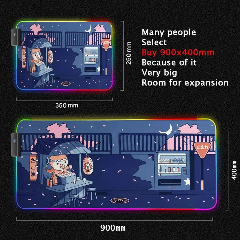 

RGB LED Mouse Pad Pig Keyboard Pads Red Mousepad Gamer Rug Purple Pc Accessories Gaming Computer Mat Carpet Deskmat DropShipping