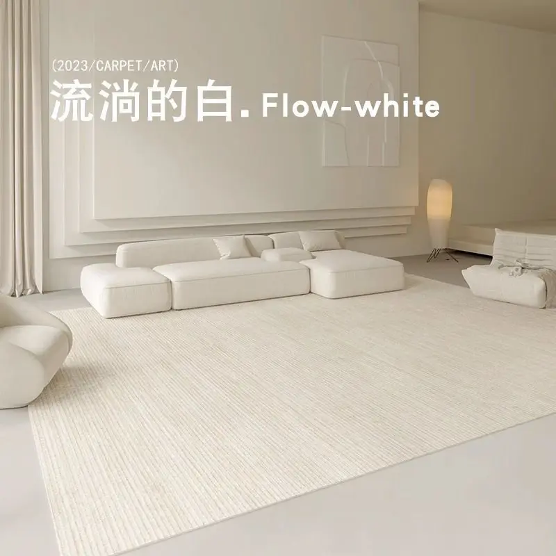 

Minimalist Style Living Room Carpet Light Luxury Advanced Table Carpet Warm Color Cream Style Bedroom Floor Mat Waterproof and E