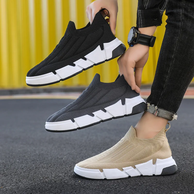 Fashion Men Sneakers Mesh Breathable Black Running Tennis Shoes Comfortable Outdoor Sports Loafers Men Casual Shoes Plus Size 45 5