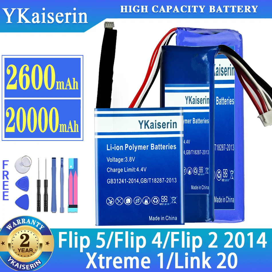 Аккумулятор ykaisin для JBL Flip 5 4 2 2014 Flip5 Flip4 Flip2/Xtreme 1xtreme1/Link 20 Link20 батарея динамика +