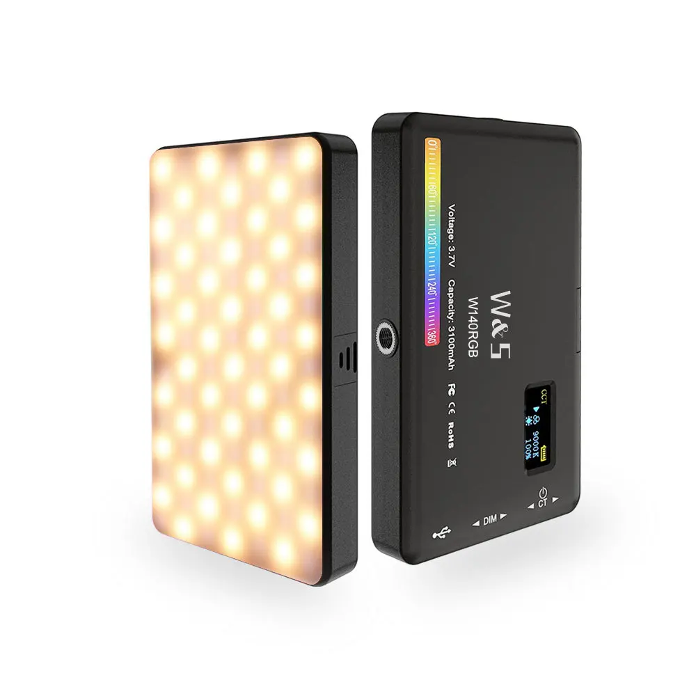 

W140RGB Square Atmosphere Light Photography Live Led Fill Light Vlog Pocket Video Conference Light
