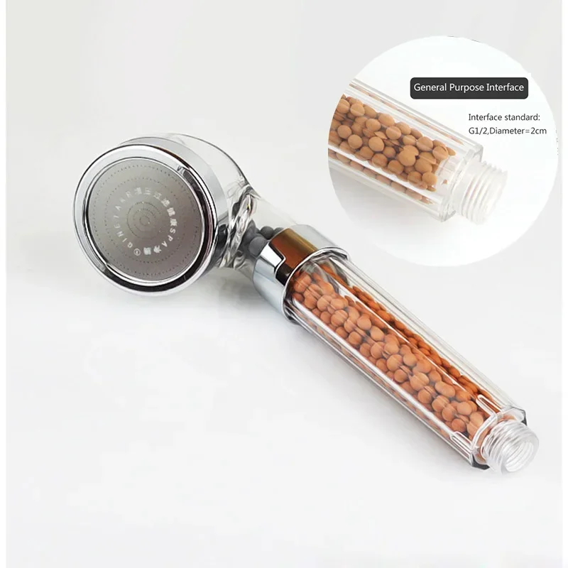 High Pressure Anion Spa Shower head Replacement filter balls Shower Handheld Water Saving Head Shower Head