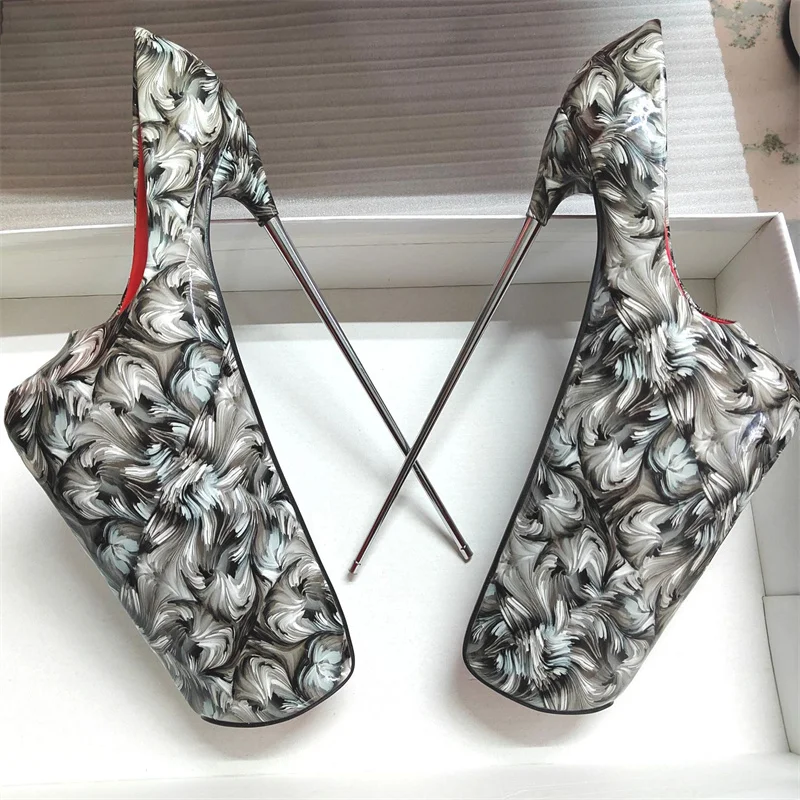 Pole Dance High Heels 19/22/30cm Extreme Platform Women Pumps Metal Heel Ankle Buckle Size 50 Pink Green Woman Wan Leisure Heels 5