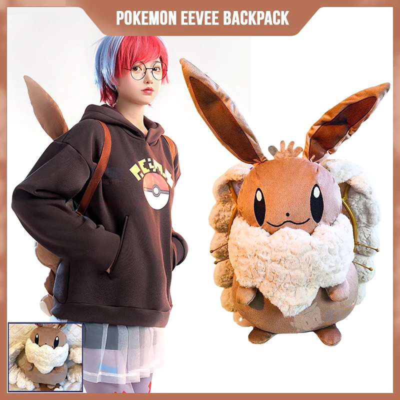 PokemonEeveeBackpackPennyBagAnimeBackpackGameCosplaysPlushToy