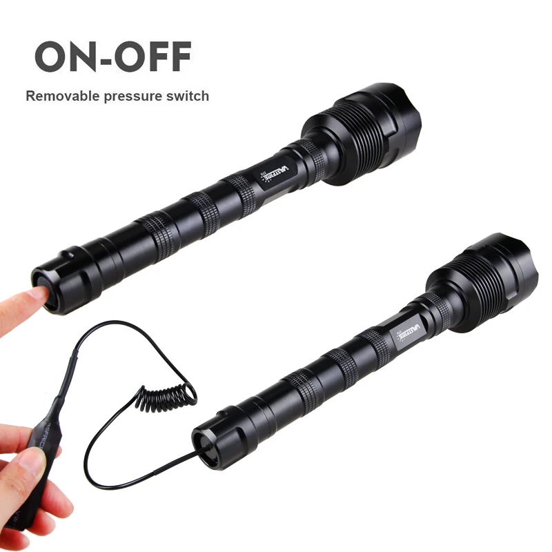 Description Picture 6 of itemTactical Red Beam Flashlight 3x R5 LED Torch Powerful Night Hunting Light with Rifle Scope Mount Power by 3*18650 Battery