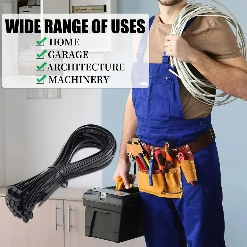 2000/100PCS Wholesale Self Locking Nylon Cable Ties Fastening Loop Heavy Cord Tie Duty Cables Fasten Rings Workshop Wire Straps - Image 4