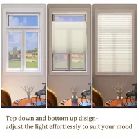 โรงงานจีนขายส่งแบบกําหนดเองรีไซเคิล Blackout รีโมทคอนโทรลอัจฉริยะด้านบนลงและด้านล่างขึ้นผ้าม่านรังผึ้งสําหรับ Window 3