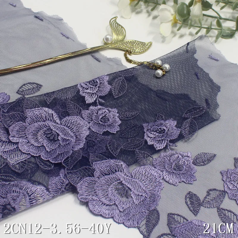 

29Yards Navy Ivory Embroidery Lace Trim Skirt Hem Underwear Sewing Acces Craft DIY Apparel Fabrics Wedding