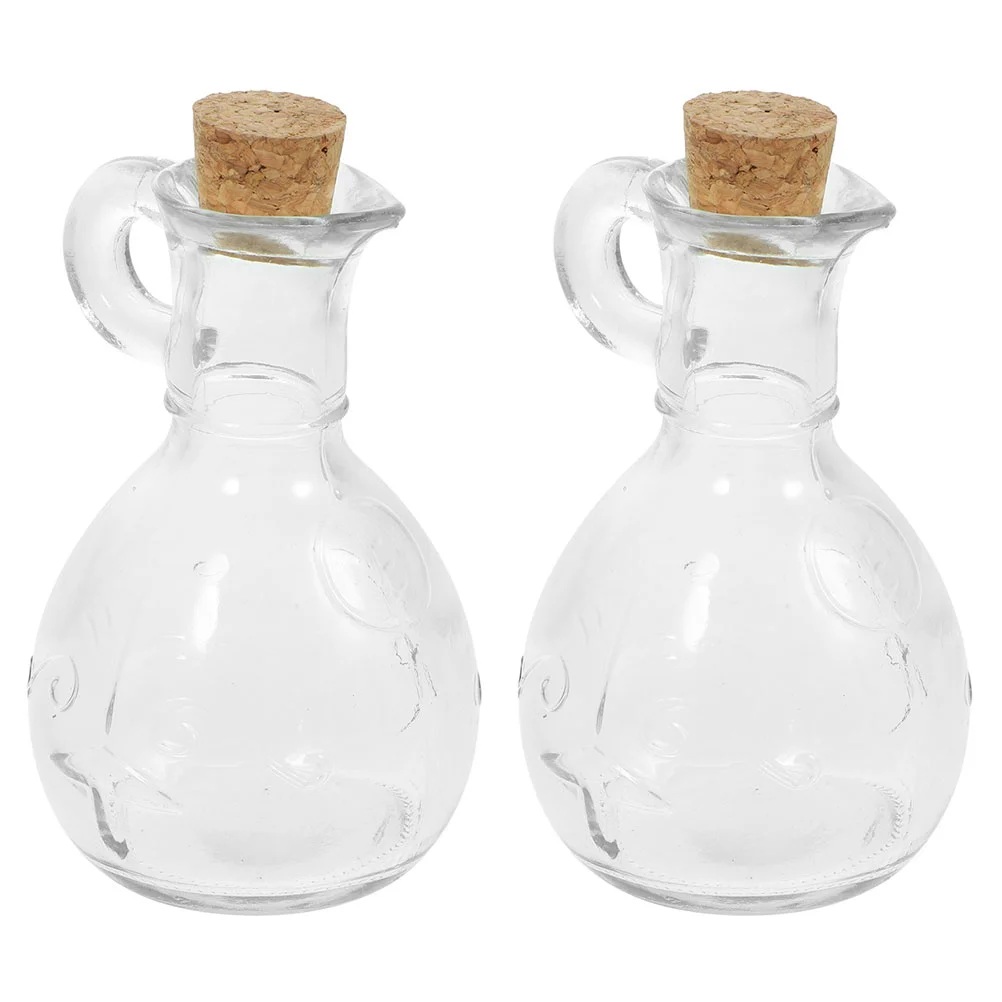 

2 Pcs Salad Dressing Dispenser Glass Oil Bottle Cruet Small Condiment Coffee Olive Cooking